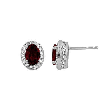 Garnet and Diamond Earrings