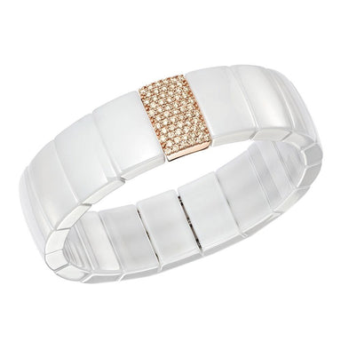 SINGLE ROW DOMINO WHITE CERAMIC BRACELET