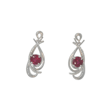 Ruby and Diamond Dangle Earrings