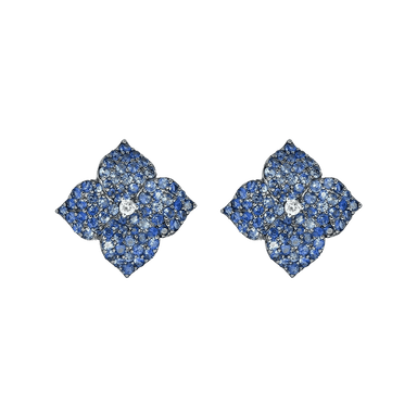 Mosaique Flower Earrings in Blue Sapphire