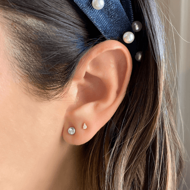 Lulu Jack Large Single Bezel Stud Earrings