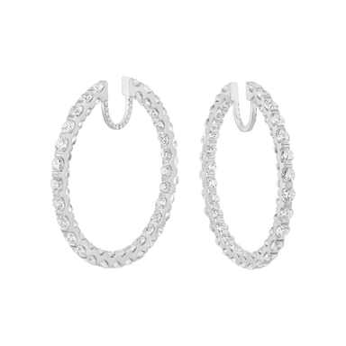 Diamond Inside Outside Hoop Earrings