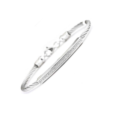 Cable Pave Bar Bracelet