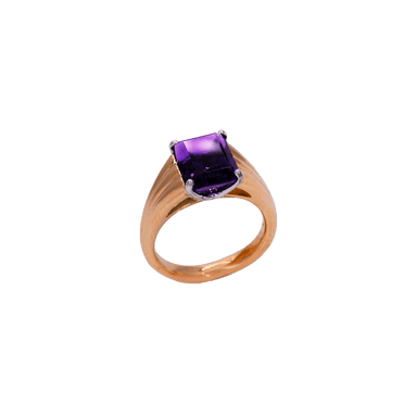 Amethyst Ribbed Madison Ring