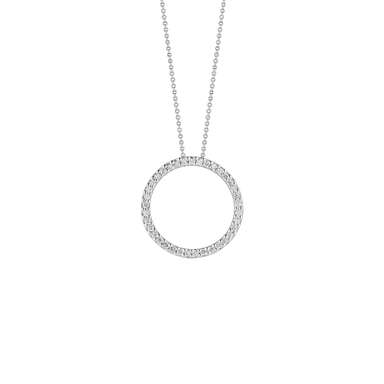 Open Circle Diamond Necklace