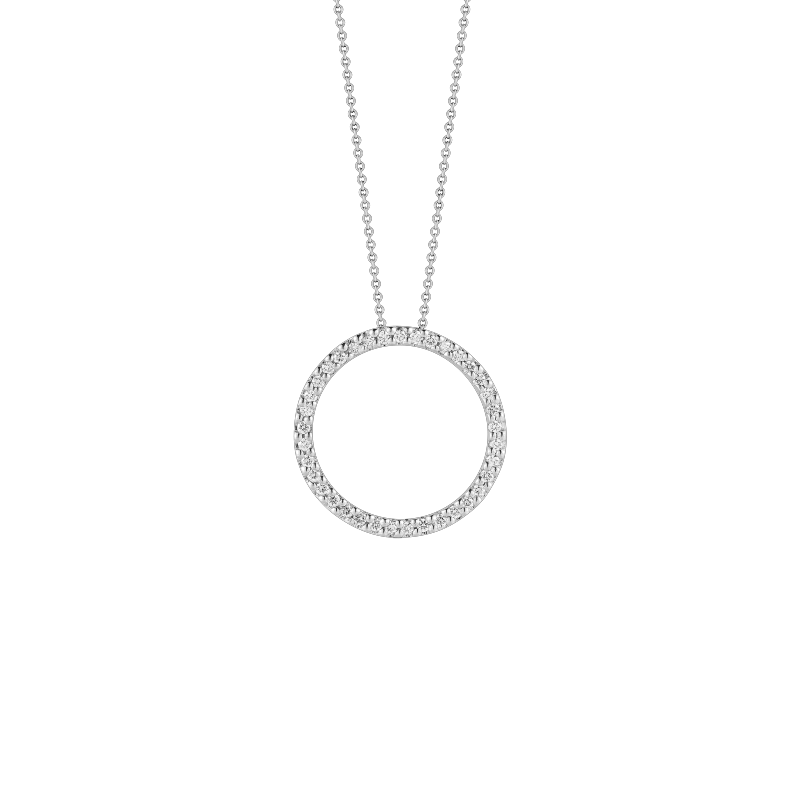 Open Circle Diamond Necklace