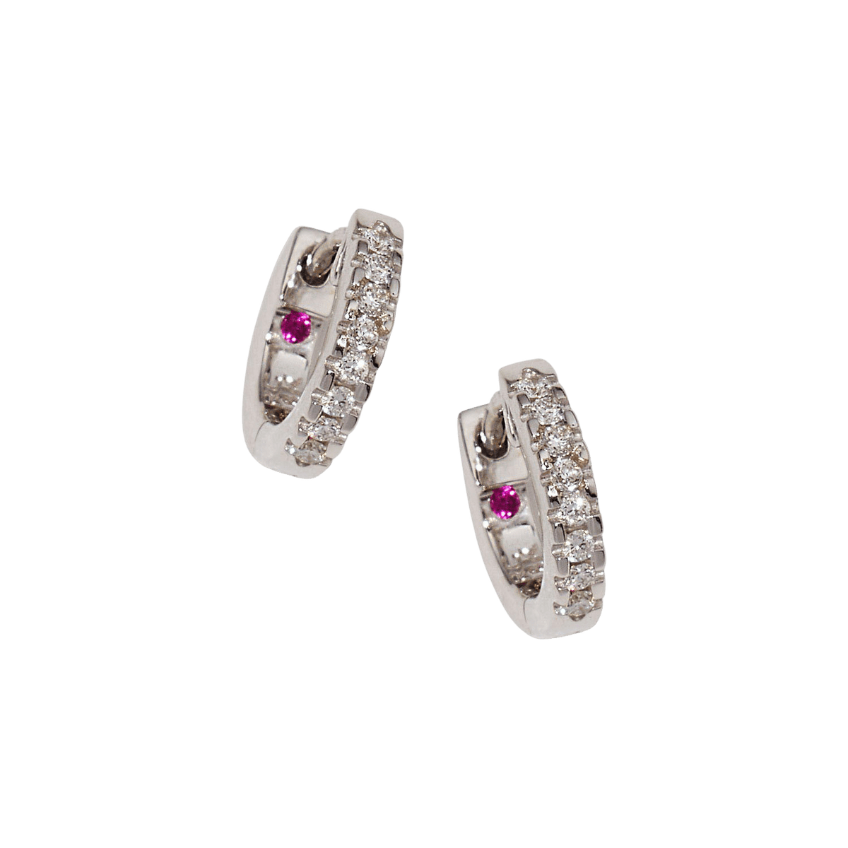 Single Line Diamond Extra Small Huggie Earrings