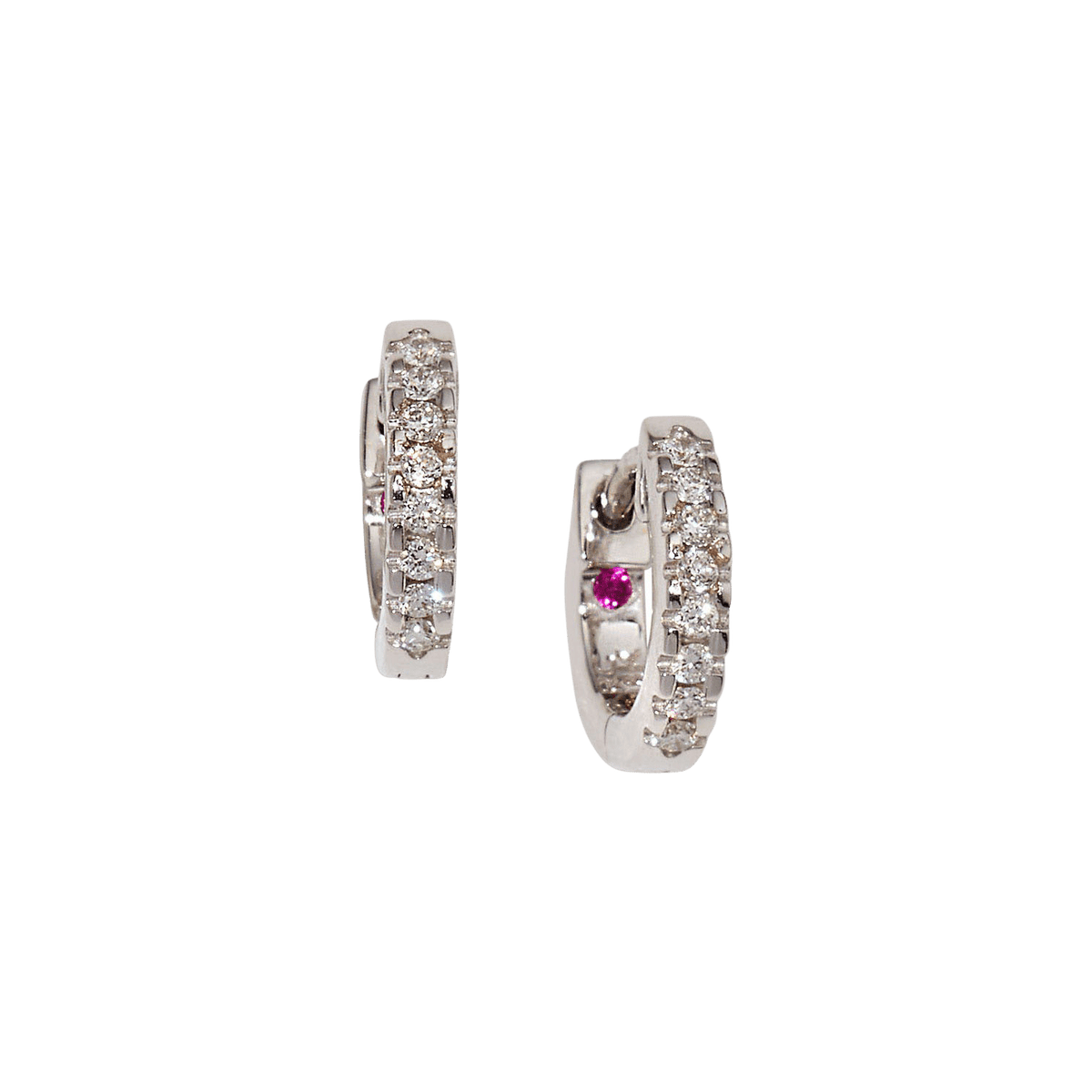 Single Line Diamond Extra Small Huggie Earrings