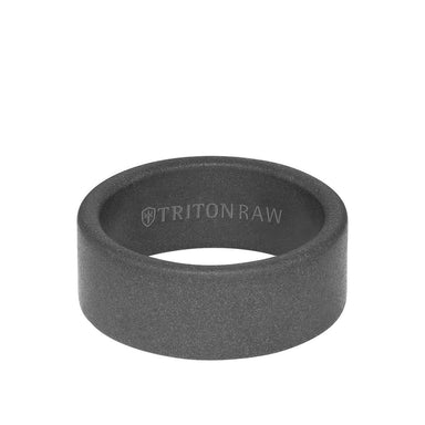 9MM Tungsten Raw Ring - Sandblasted Matte Finish and Flat Edge