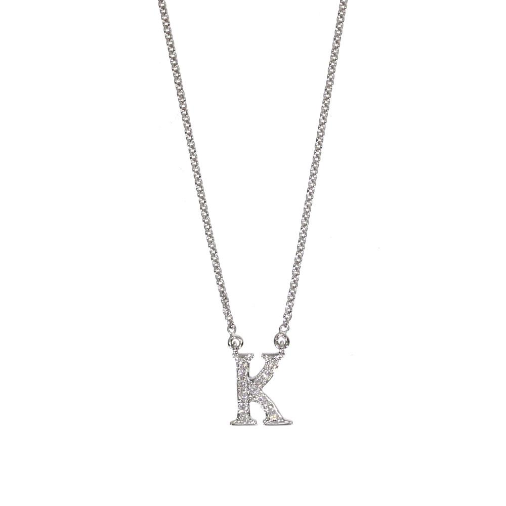 14K Diamond Initial Pendant