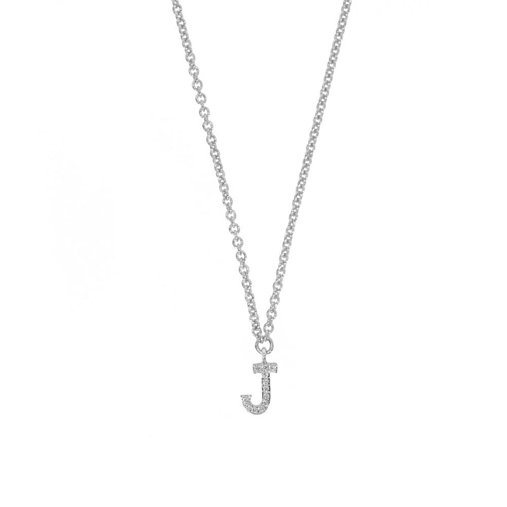 14K Diamond Initial Pendant