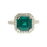 Emerald and Diamond Halo Ring