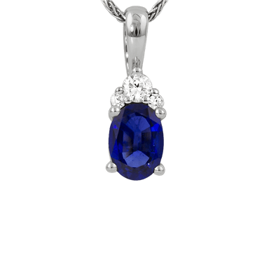 Blue Sapphire and Diamond Pendant