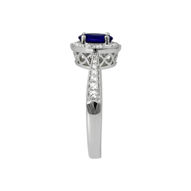 Blue Sapphire & Diamond Ring