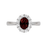 Garnet and Diamond Halo Ring
