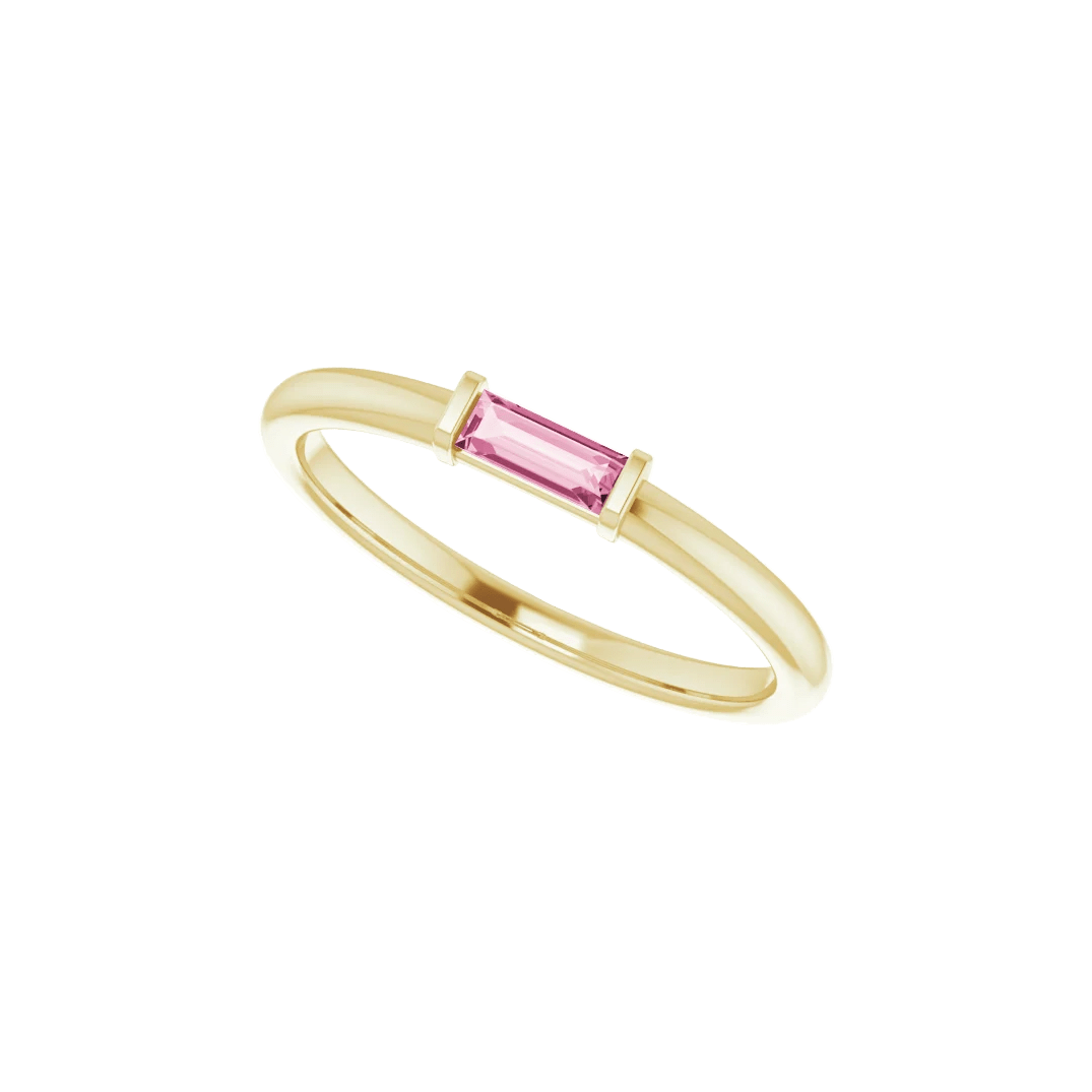Pink Tourmaline Stackable Ring
