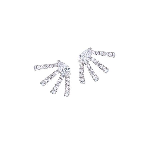 Wrap Around Diamond Pear Stud Earrings