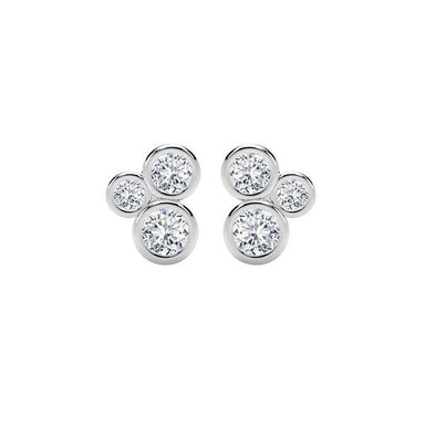 18K White Gold Tribute Collection Diamond Bubble Studs