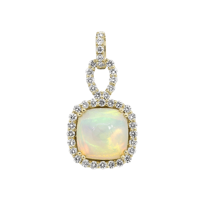 Ethiopian Opal Pendant with Diamonds