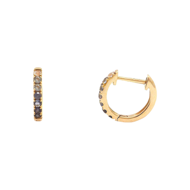 Blue Gradient Sapphire Huggie Earrings