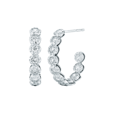 Diamond Sunburst Hoop Earrings