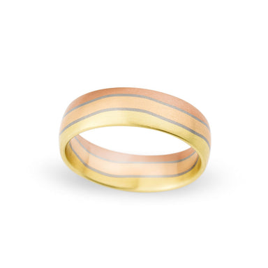 Mixed Gold 6.5mm Layered Band