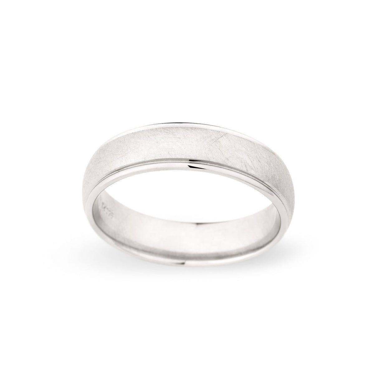 Palladium 6mm Brushed Polished Edged Band