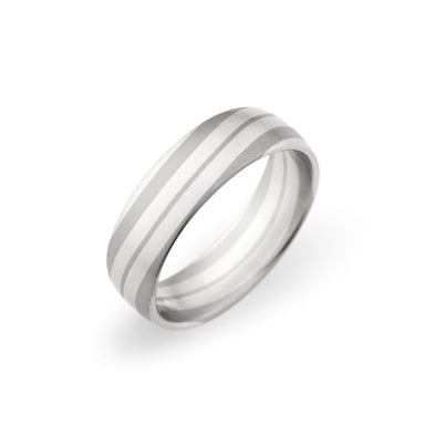 Platinum & 18K White Gold 6.5mm Mixed Layer Band