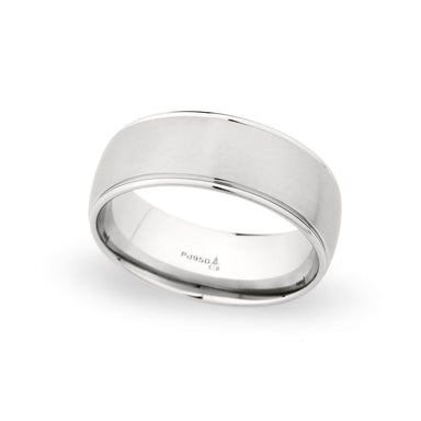 Palladium 8mm Brushed Satin Polished Edged Band