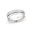 14K White Gold 6.5mm Off-Center Grooved Polished Satin Band