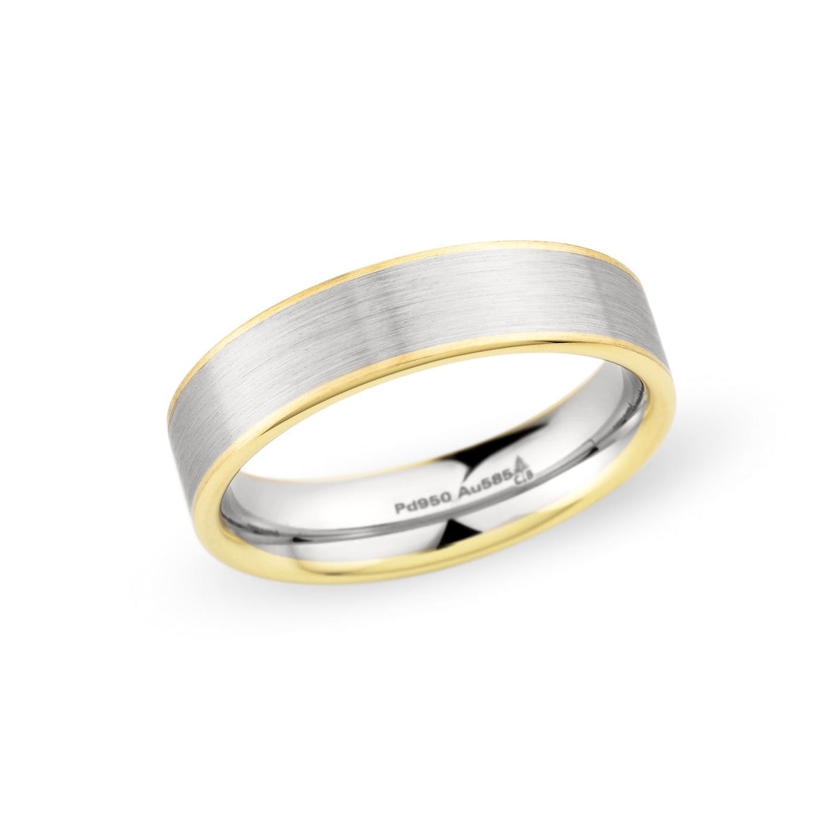 Palladium & 14K Yellow Gold 5mm Brushed Band