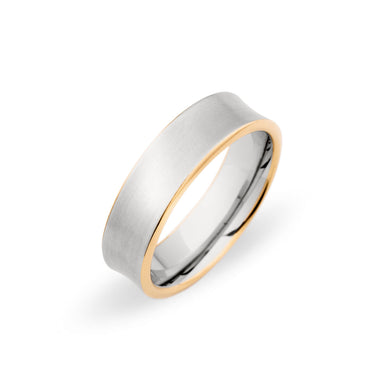 Palladium & 18K Yellow Gold 6.5mm Brushed Band