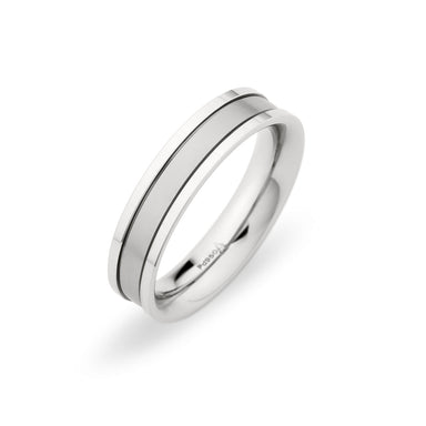 Palladium 5.5mm Raised Brushed Center Polished Step Edge Band