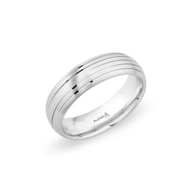 Palladium 6.5mm Brushed Grooved Band