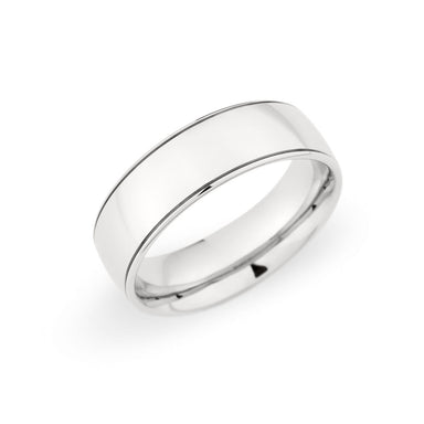 Palladium 7mm Grooved Polished Band