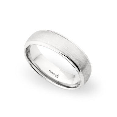 Palladium 6.5mm Brushed Raised Center Band