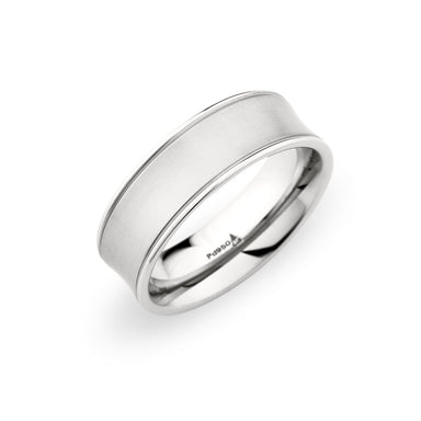 Palladium 7.5mm Brushed Concave Polished Edge Band
