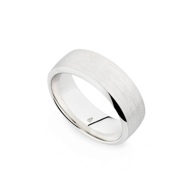 Palladium 8mm Brushed Flat Band