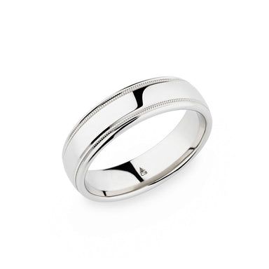 Palladium 6mm Polished Milgrain Band