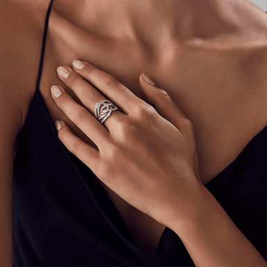 Diamond Intertwined Thorn Ring