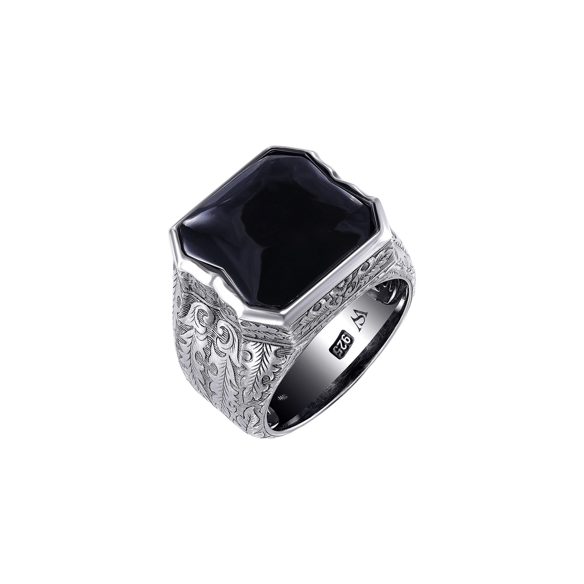 England Made Me Cuban Leaf Black Onyx Ring