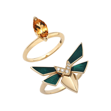 Citrine Jitterbug Stacking Ring