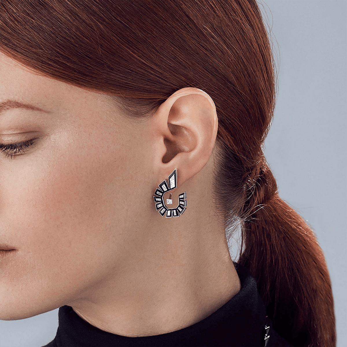 Dynamite Enamel Hoop Earrings