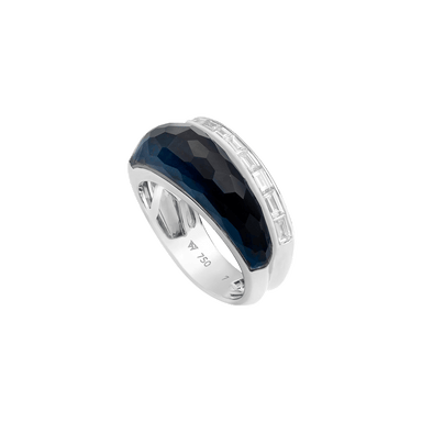 CH2 Slimline Falcon's Eye Crystal Haze and Diamond Ring