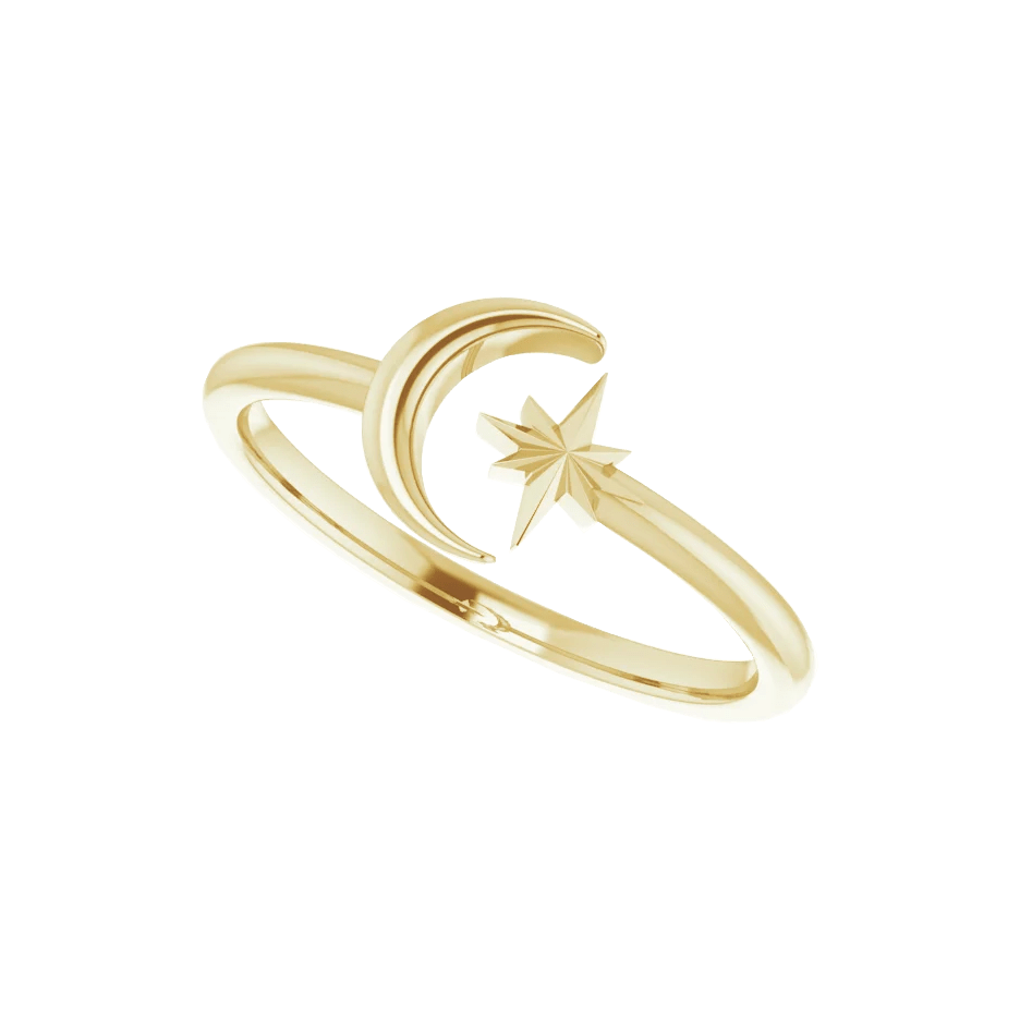 Star & Crescent Moon Ring