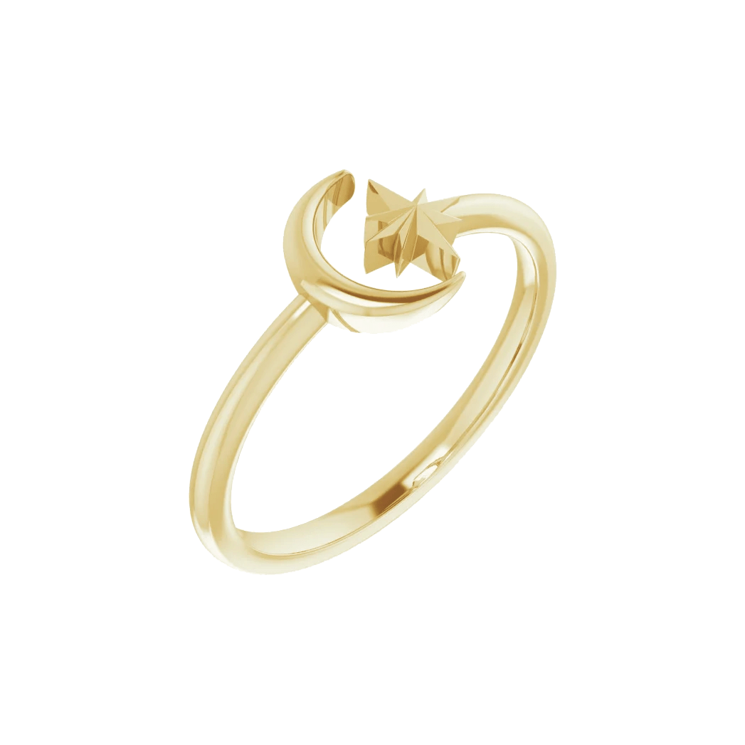 Star & Crescent Moon Ring