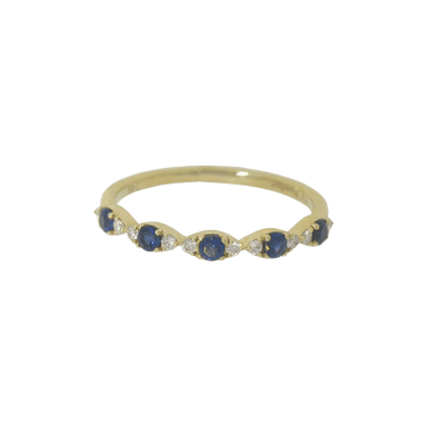 Blue Sapphire & Diamond Band with Marquise Stations