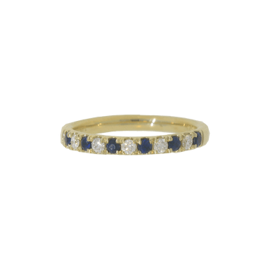Blue Sapphire and Diamond Band