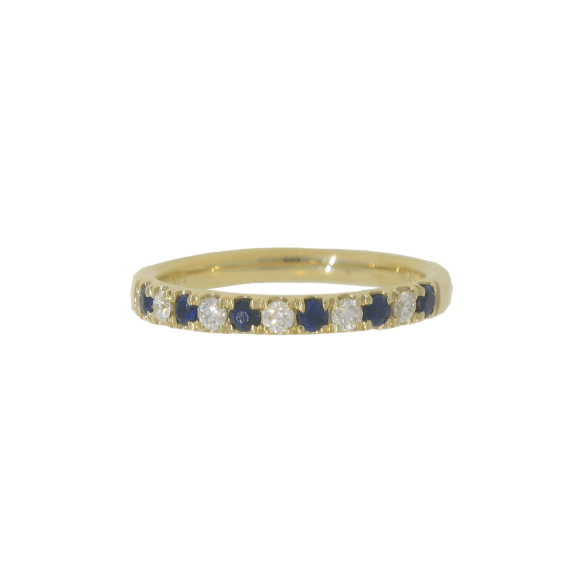Blue Sapphire and Diamond Band