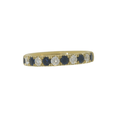 Blue Sapphire and Diamond Band